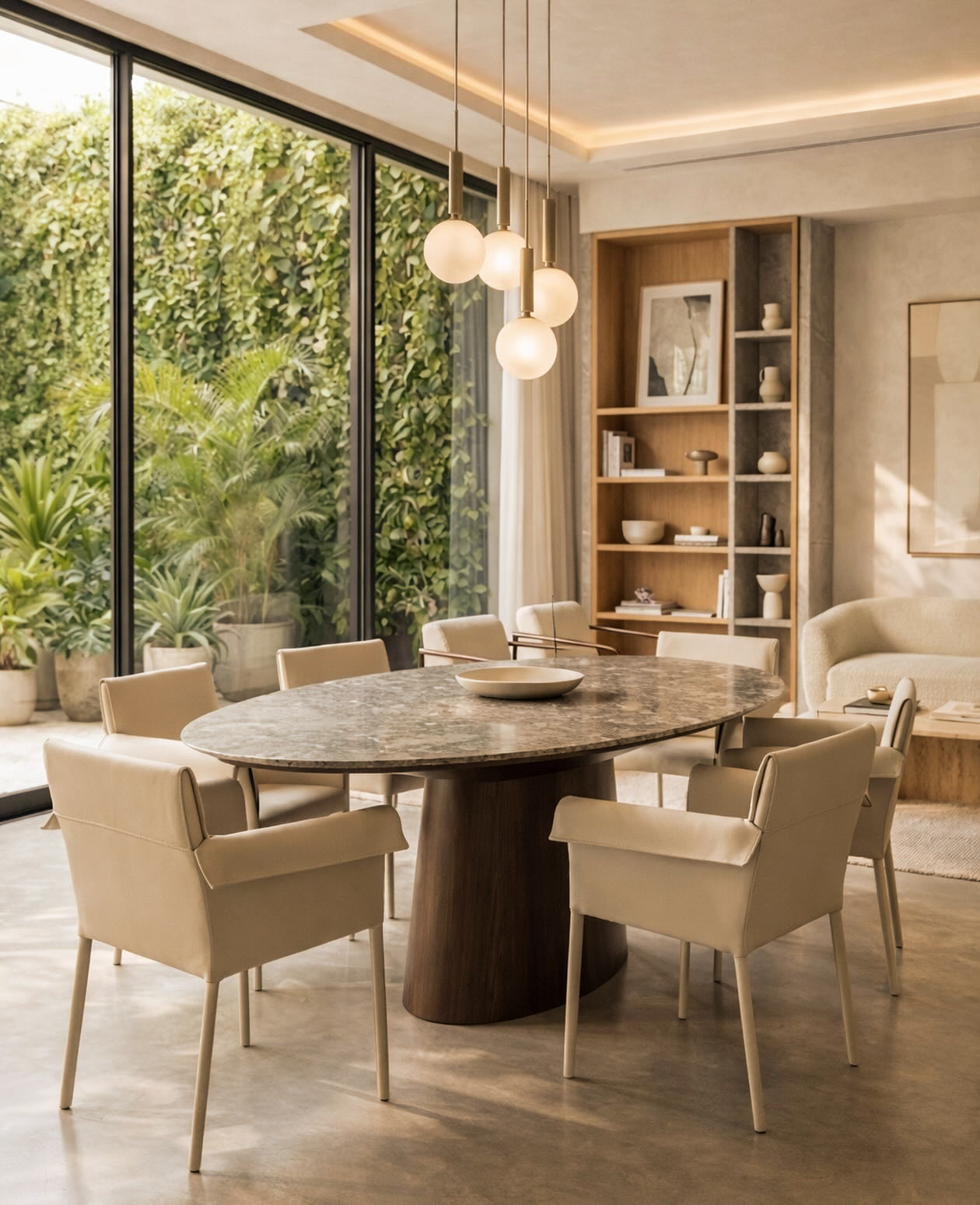 Sala de jantar sofisticada assinada pela Doimo Conceito